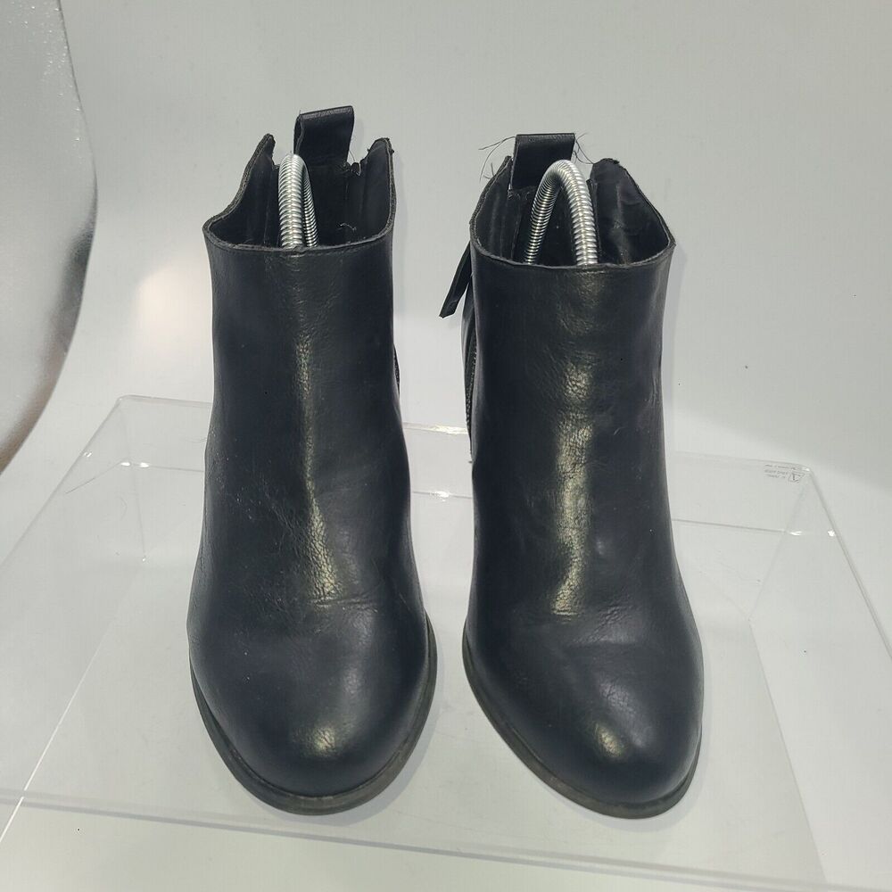 Torrid Black Faux Leather Ankle Bootie Womens 9 W Heeled Casual Double Zip Boot